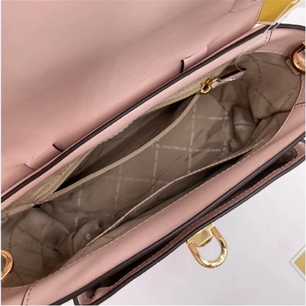 Michael Kors Manhattan Satchel Crossbody Powder Blush Multi - Picture 10 of 16